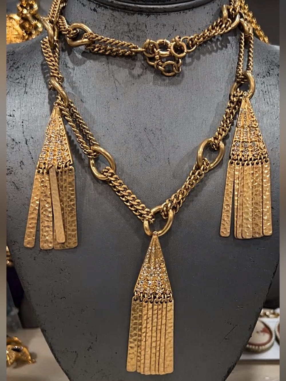 RJ Graziano 1980’s dead stock Tassel Pendant Necklace
